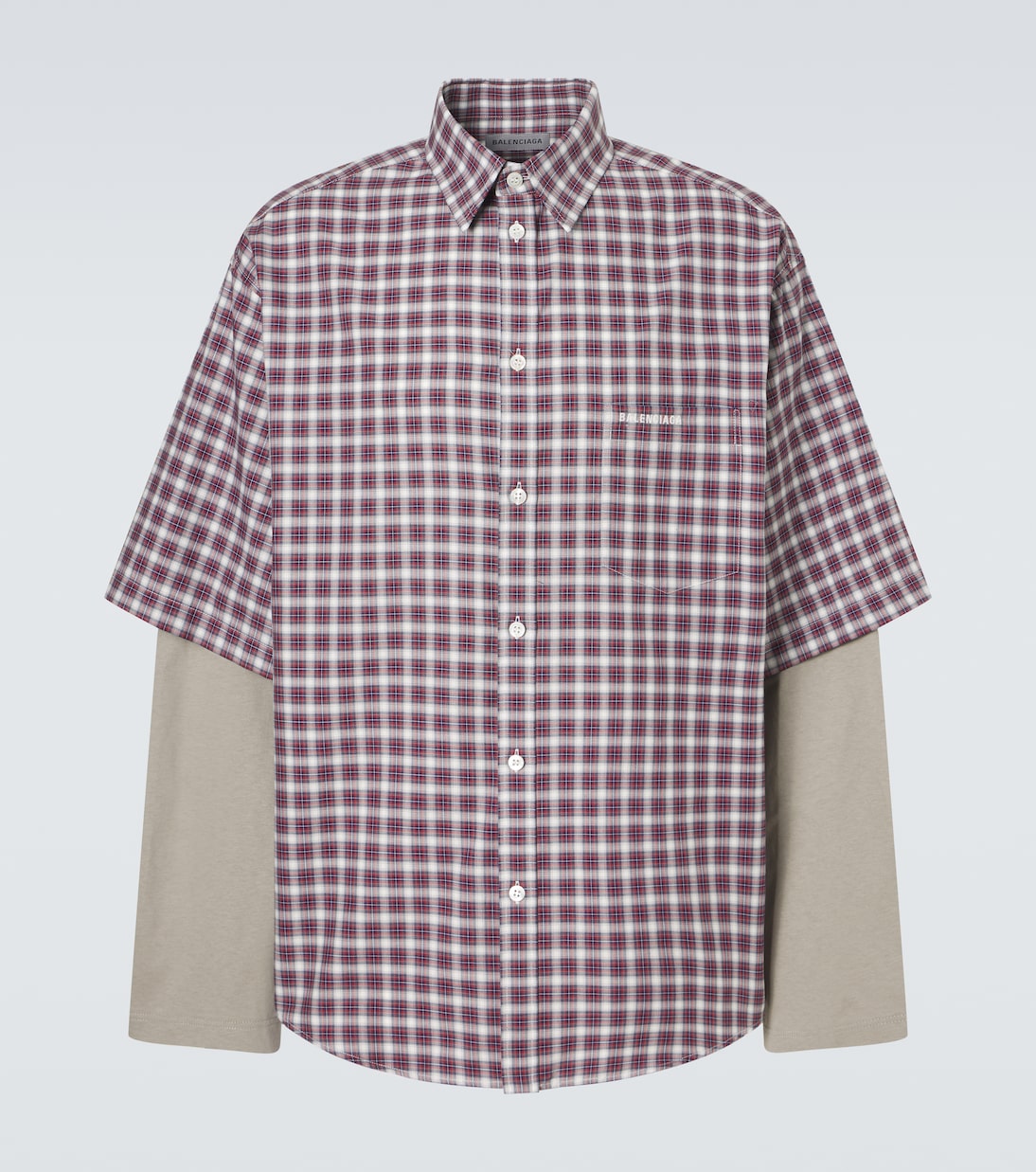 Balenciaga - Layered checked cotton shirt