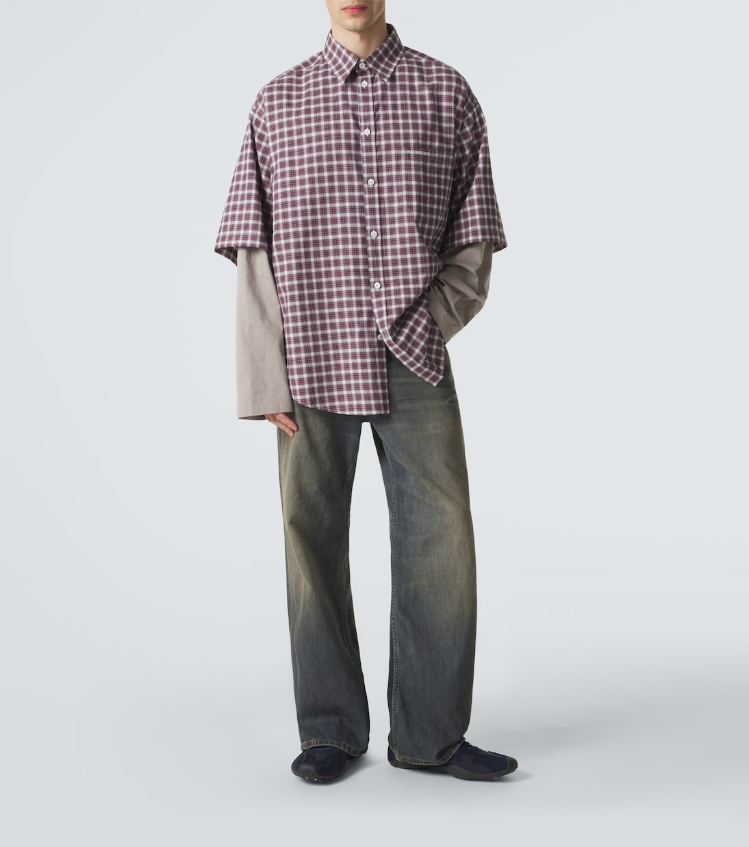 Balenciaga - Layered checked cotton shirt