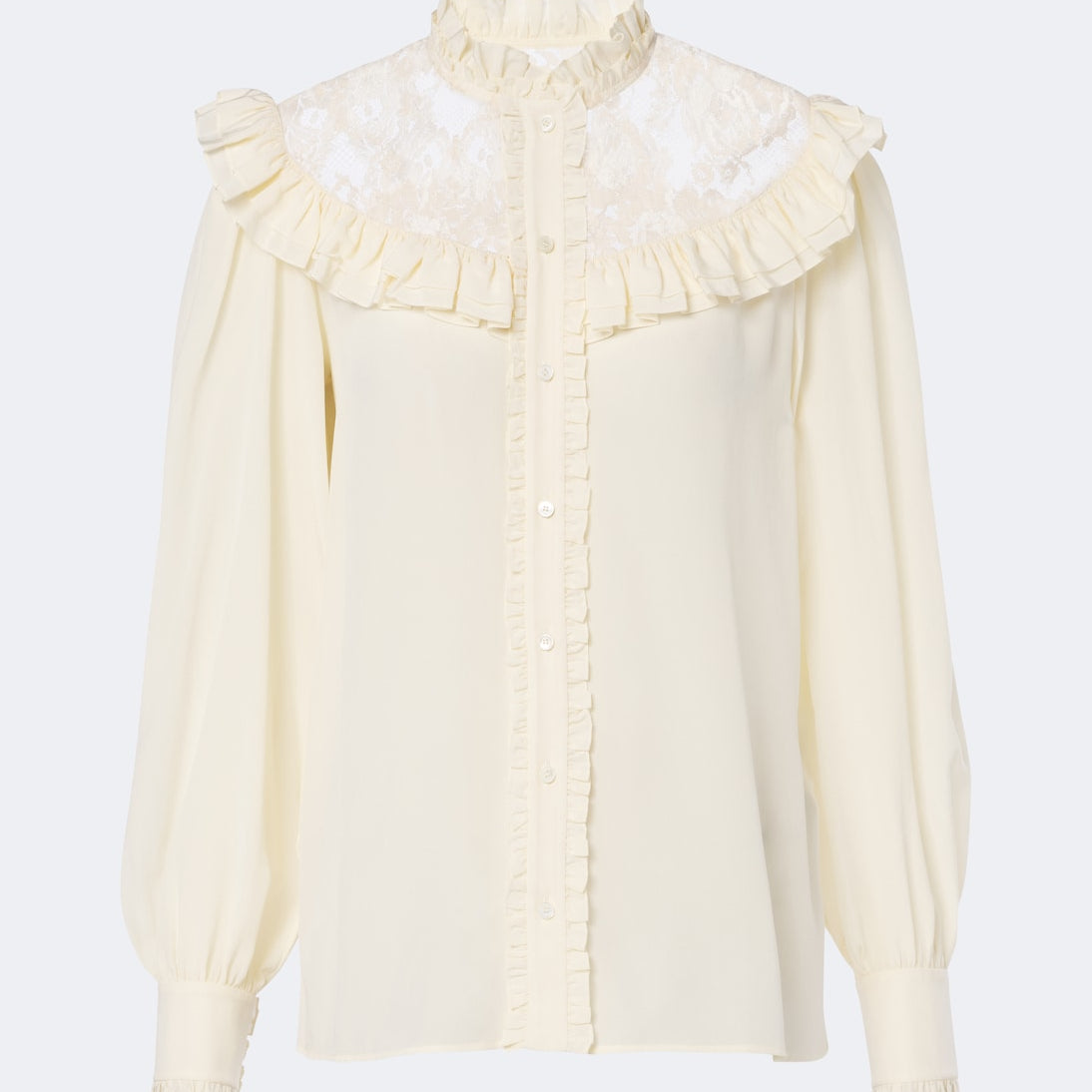 Chloé - Lace-trimmed silk crêpe de chine blouse