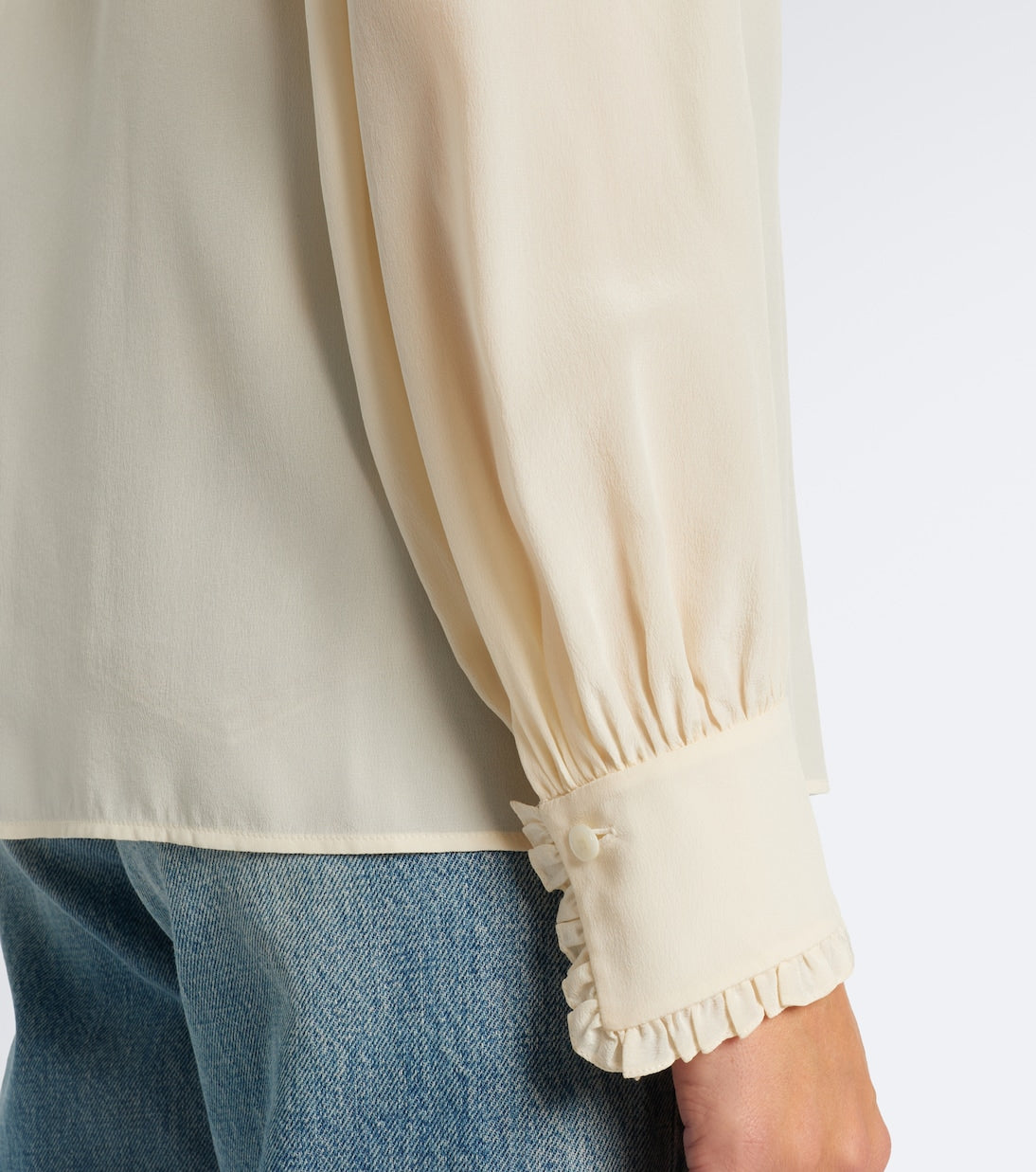Chloé - Lace-trimmed silk crêpe de chine blouse