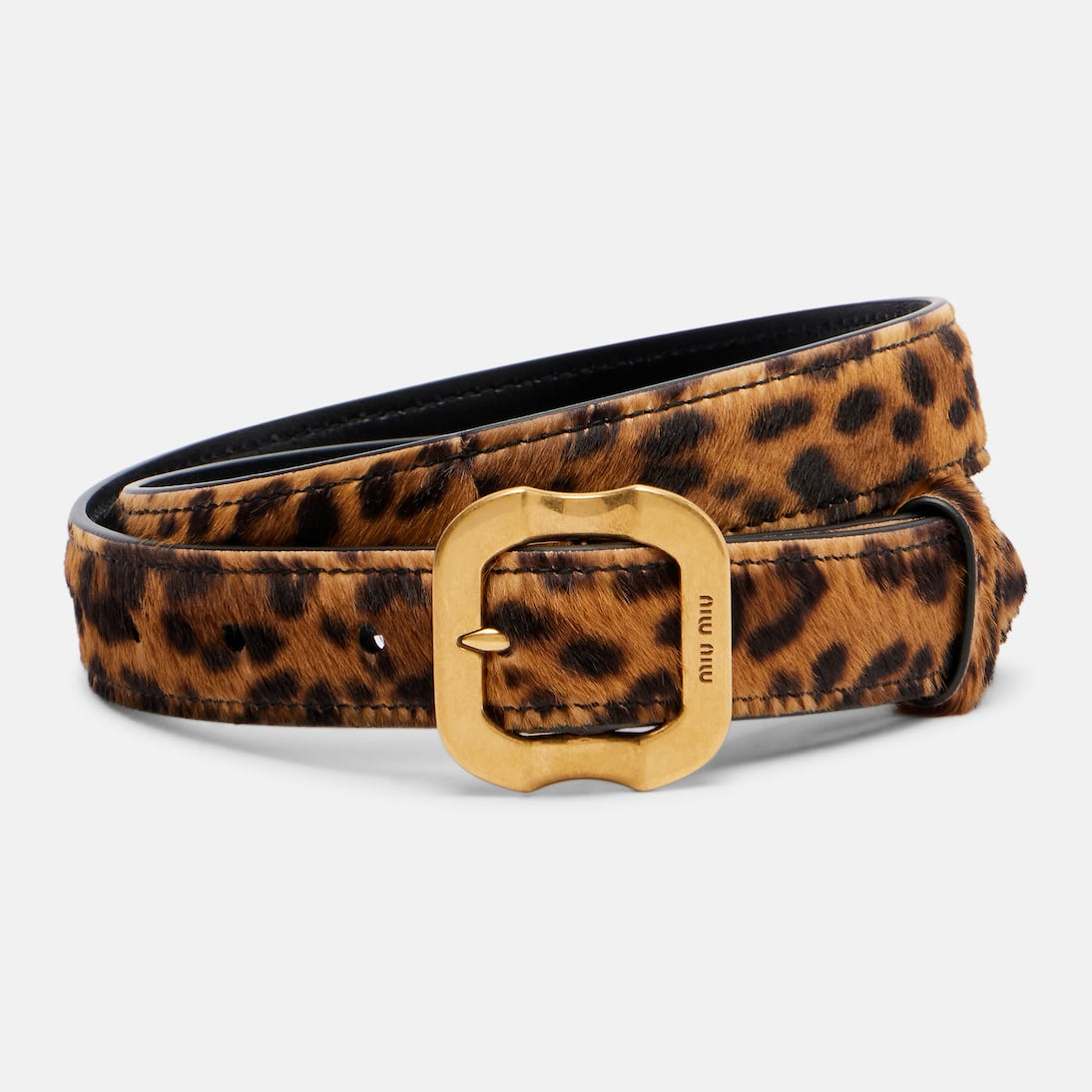 Miu Miu - Leopard-print calf hair belt