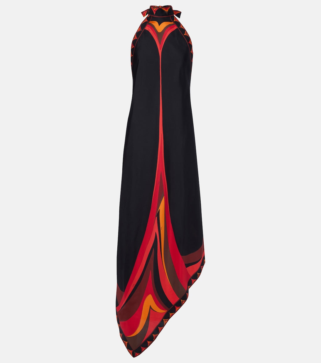 Pucci - Fari asymmetric silk twill midi dress