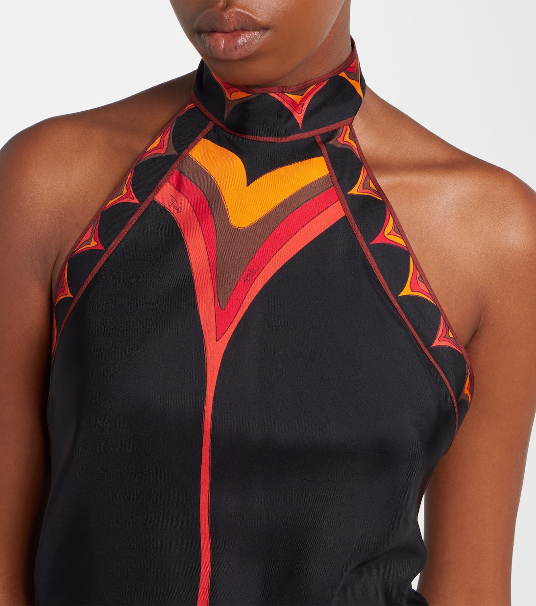 Pucci - Fari asymmetric silk twill midi dress