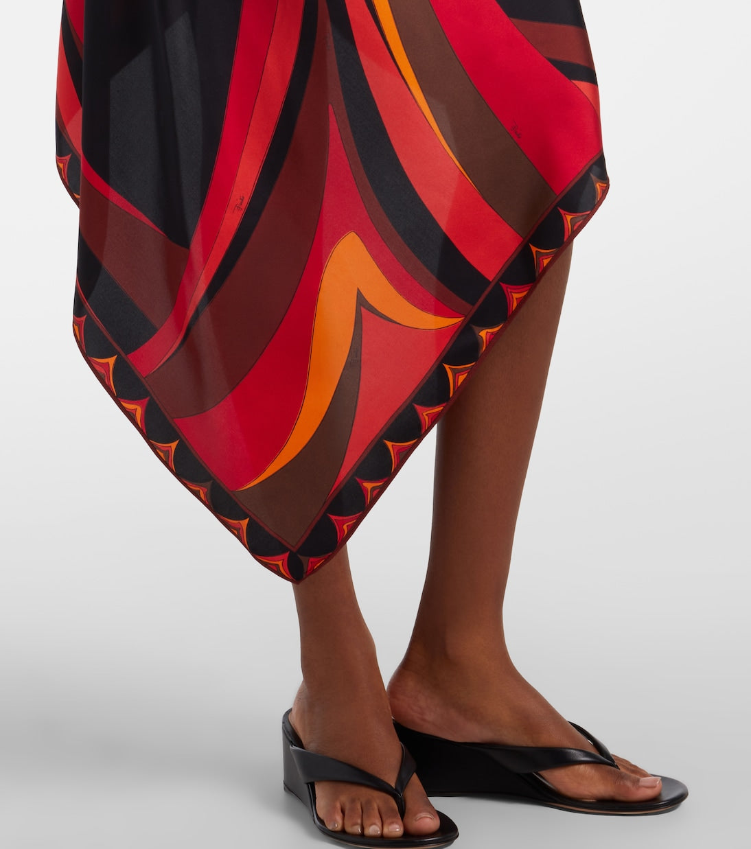Pucci - Fari asymmetric silk twill midi dress