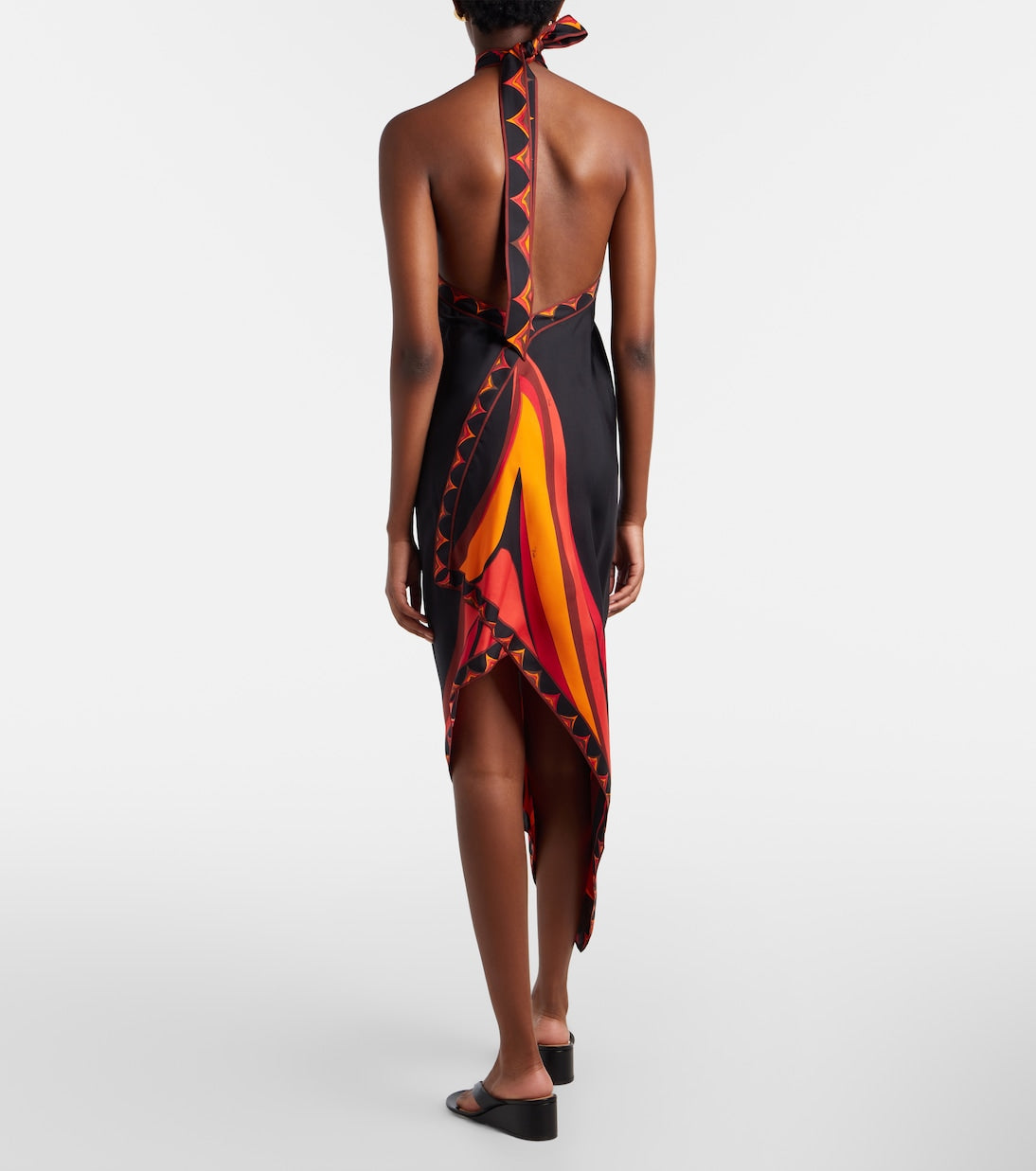 Pucci - Fari asymmetric silk twill midi dress