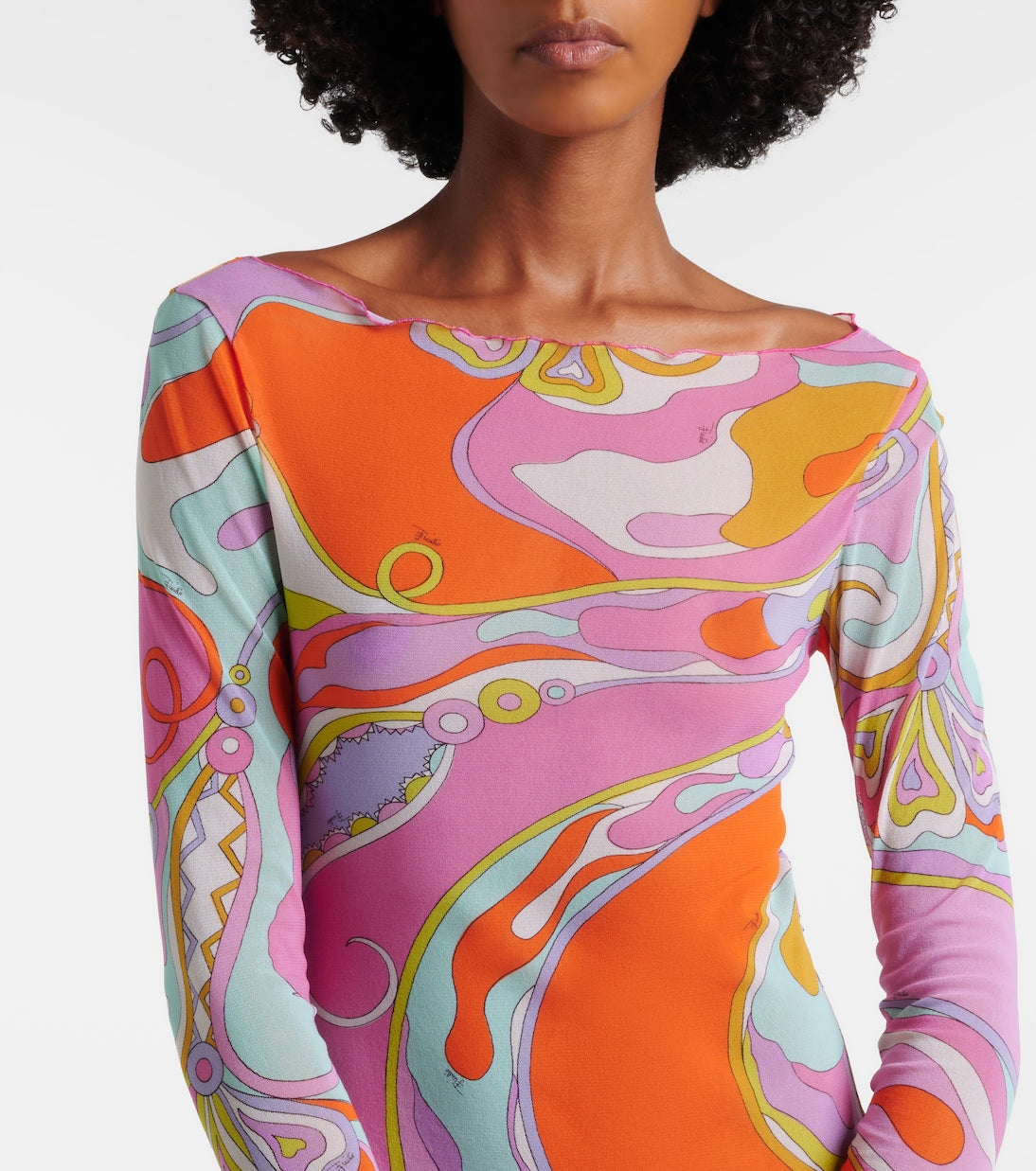 Pucci - Orchidee sheer tulle maxi dress