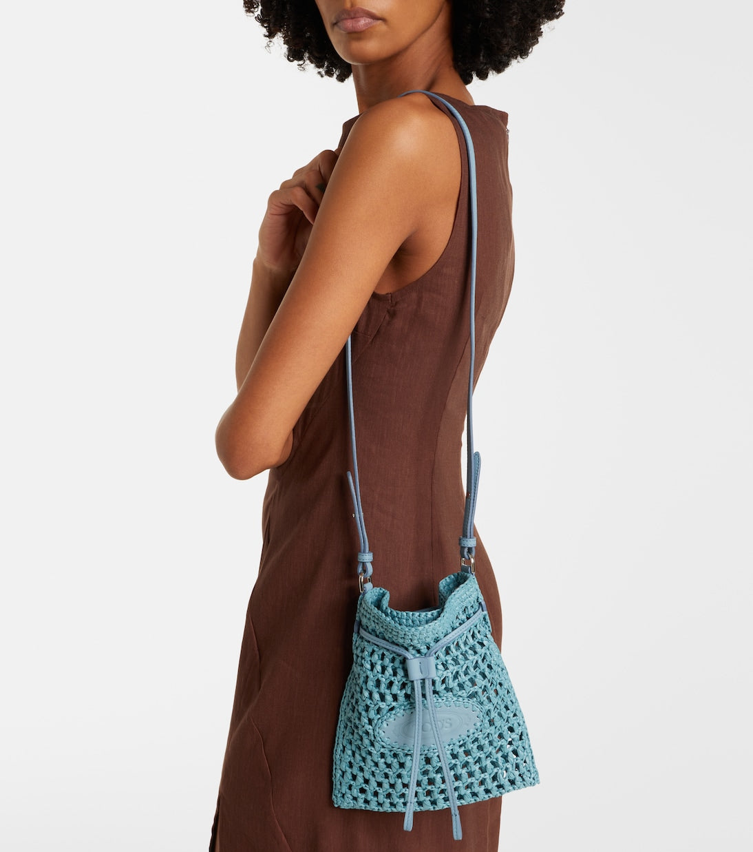 Tod's - EBL Mini raffia-effect bucket bag