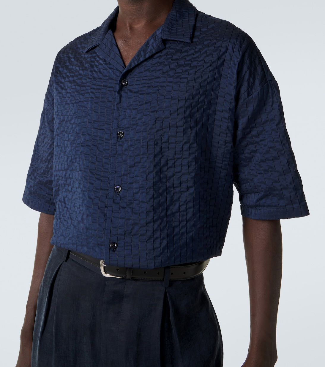 Giorgio Armani - Seersucker bowling shirt