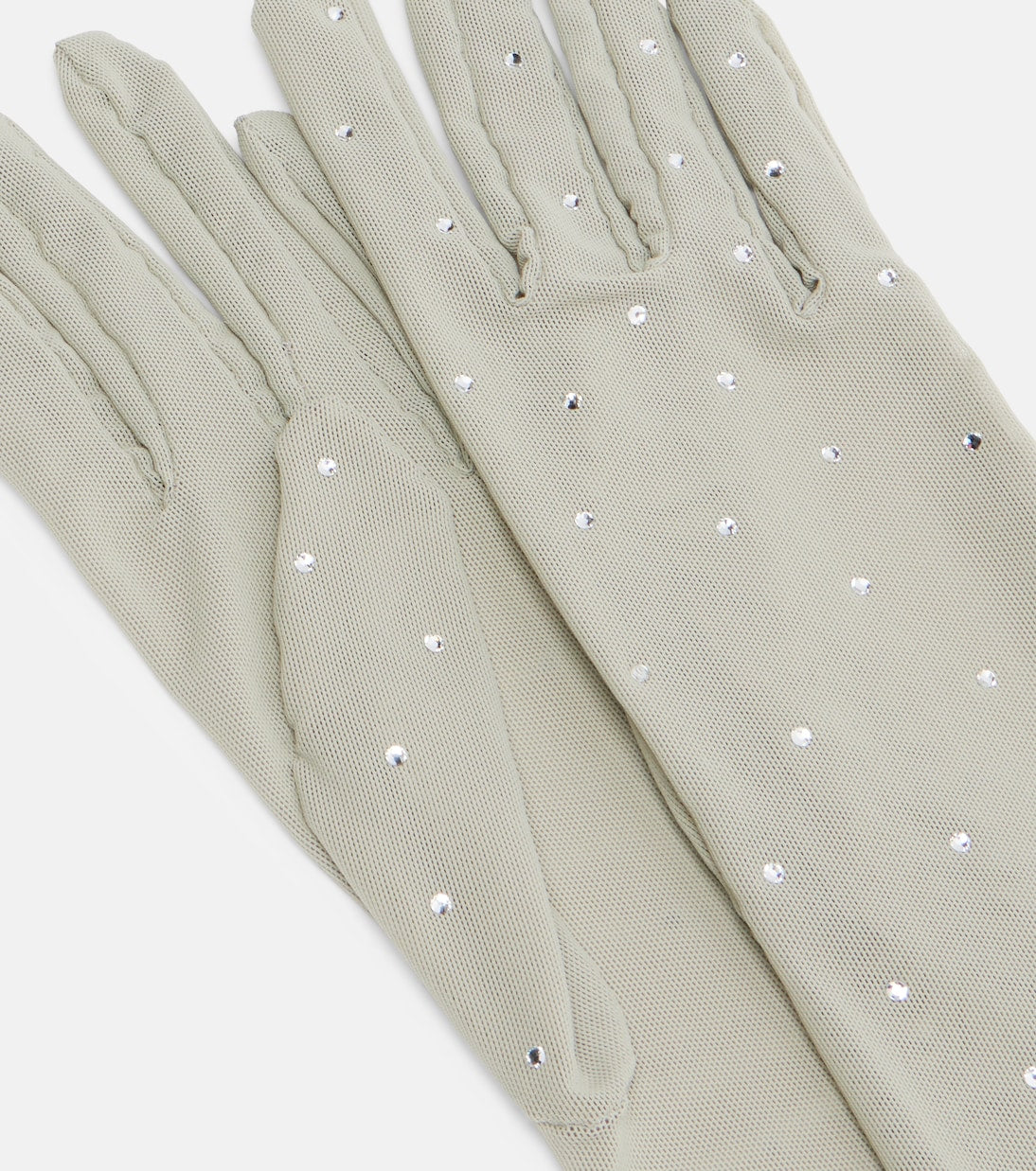 Oséree - Crystal-embellished mesh gloves