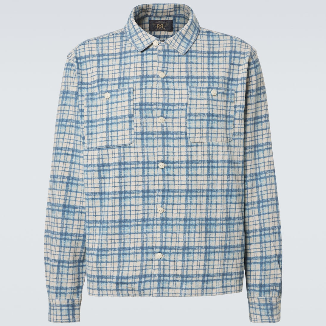 RRL - Plaid cotton and linen jersey shirt