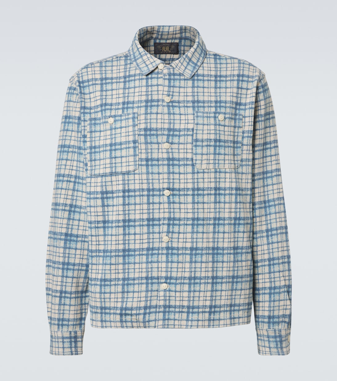RRL - Plaid cotton and linen jersey shirt