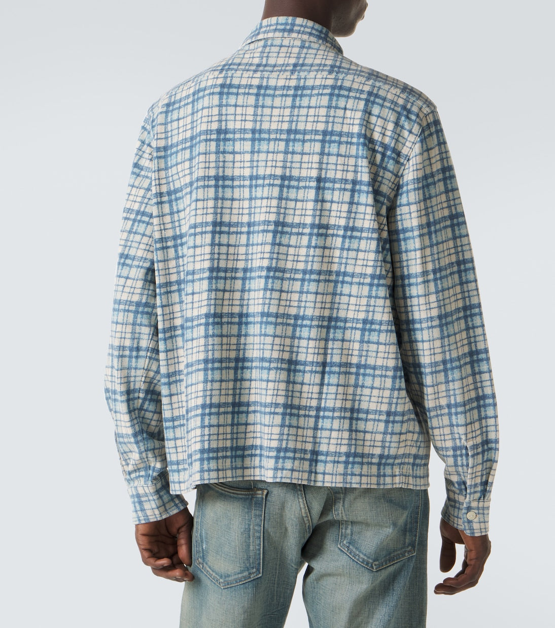 RRL - Plaid cotton and linen jersey shirt
