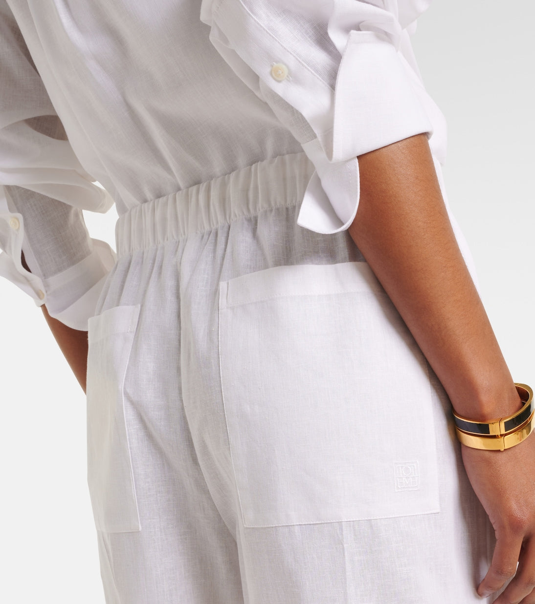 Toteme - Cotton and linen wide-leg pants