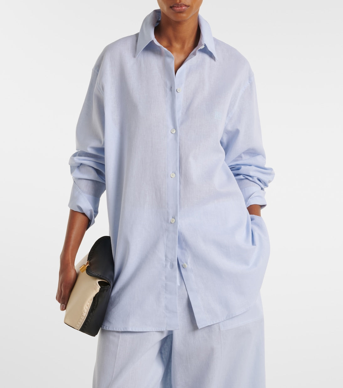 Toteme - Oversized cotton and linen shirt