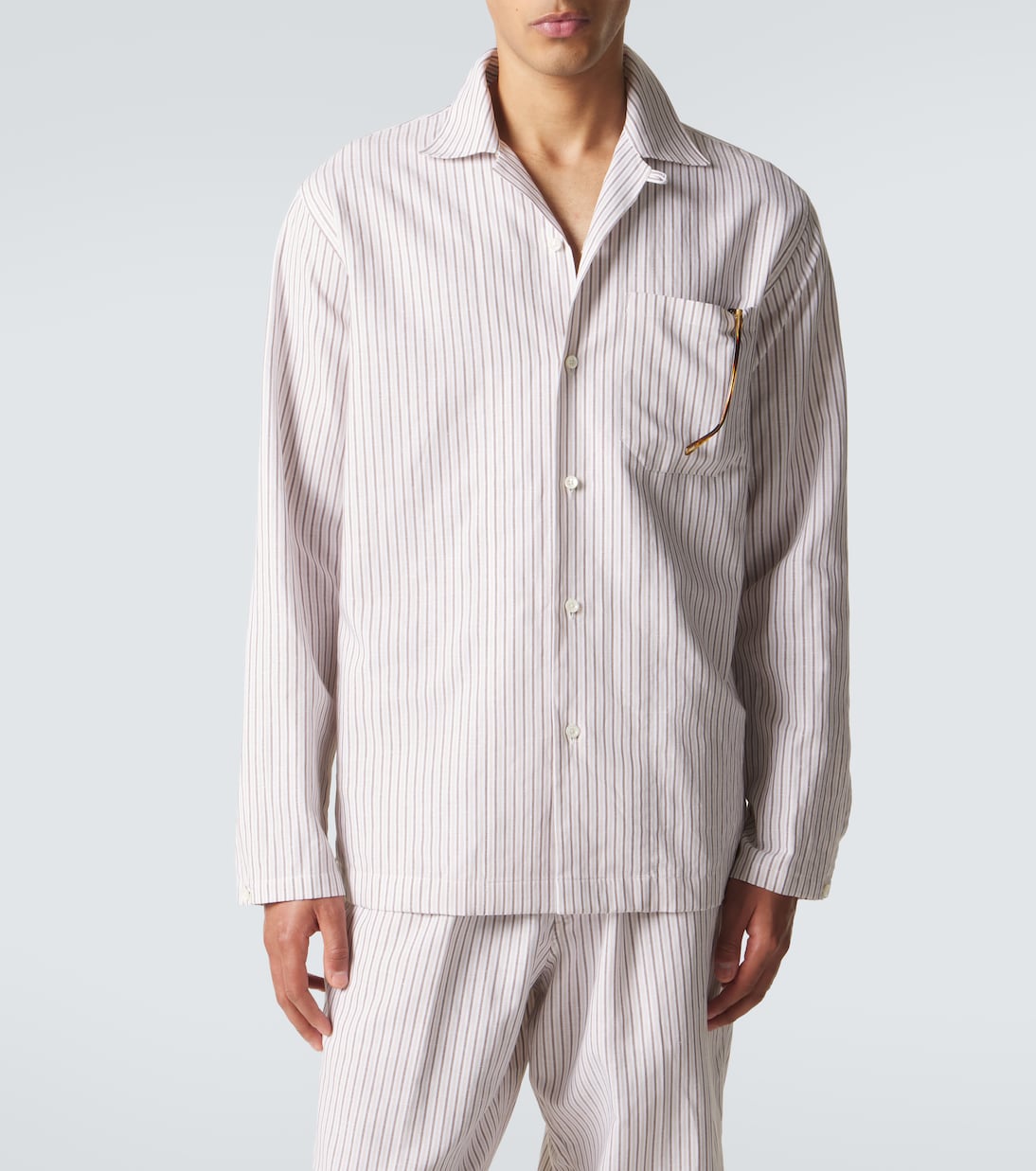 Umit Benan - Havana striped linen and cotton shirt