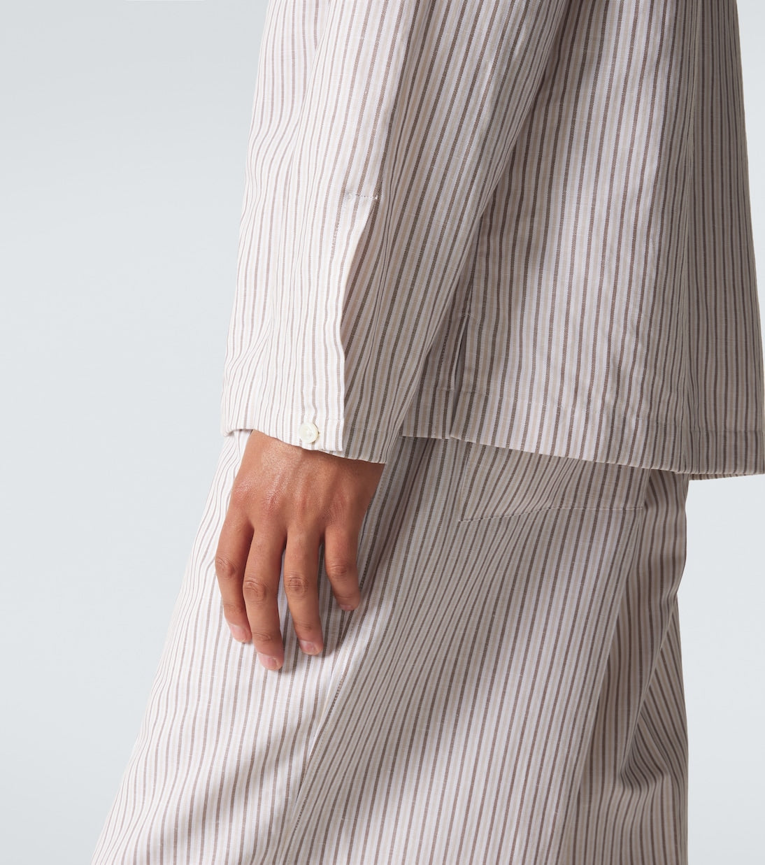 Umit Benan - Havana striped linen and cotton shirt