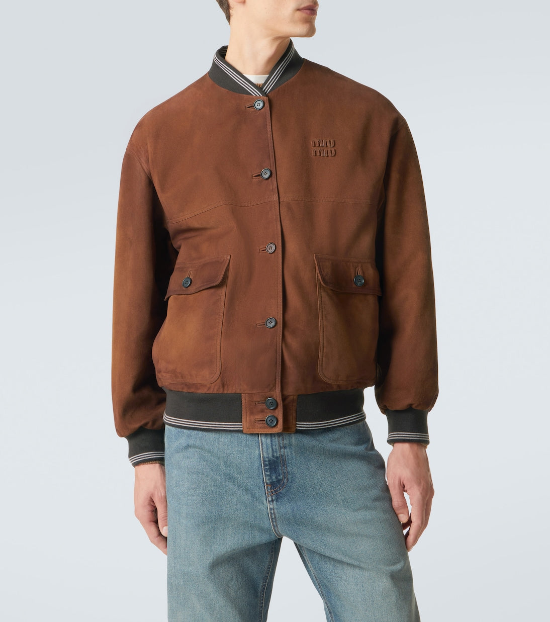 Miu Miu - Suede bomber jacket