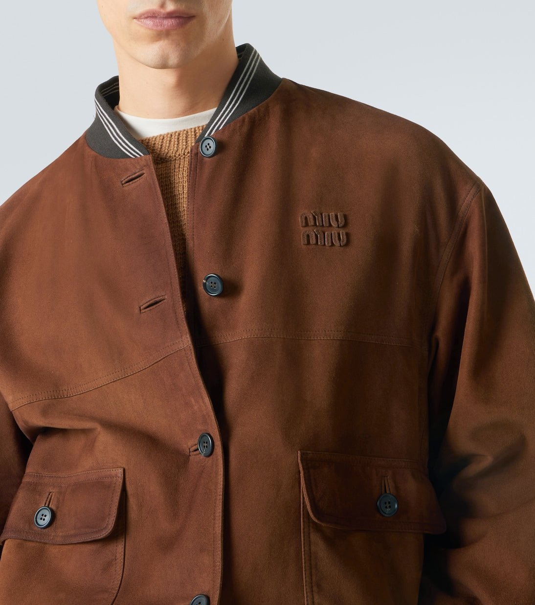 Miu Miu - Suede bomber jacket