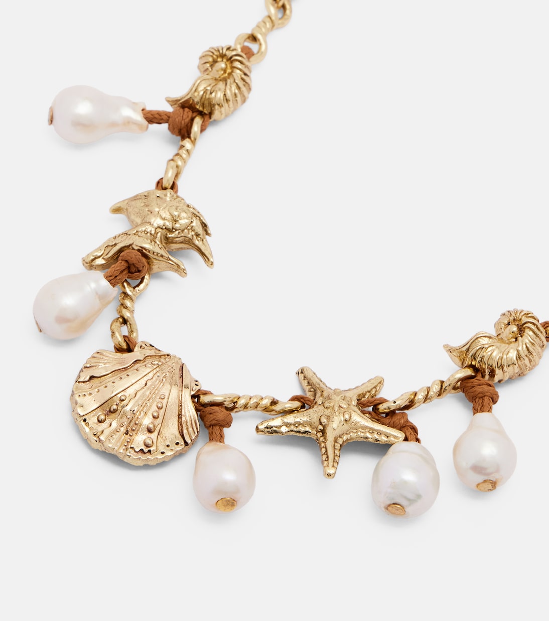 Alémais - Faux pearl embellished charm necklace