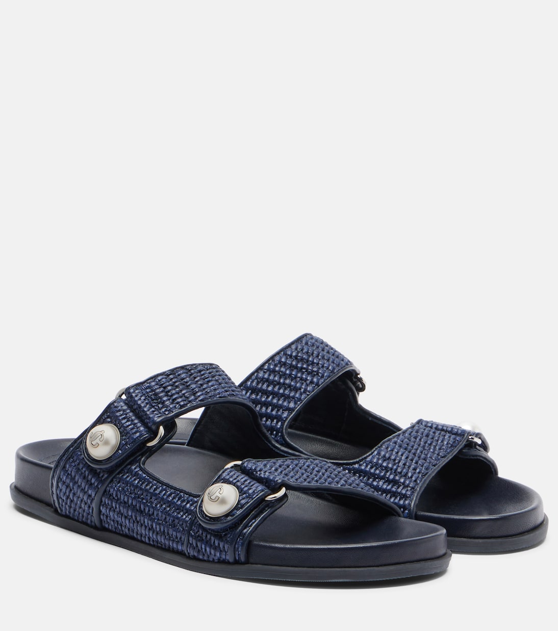 Jimmy Choo - Fayence raffia-effect sandals