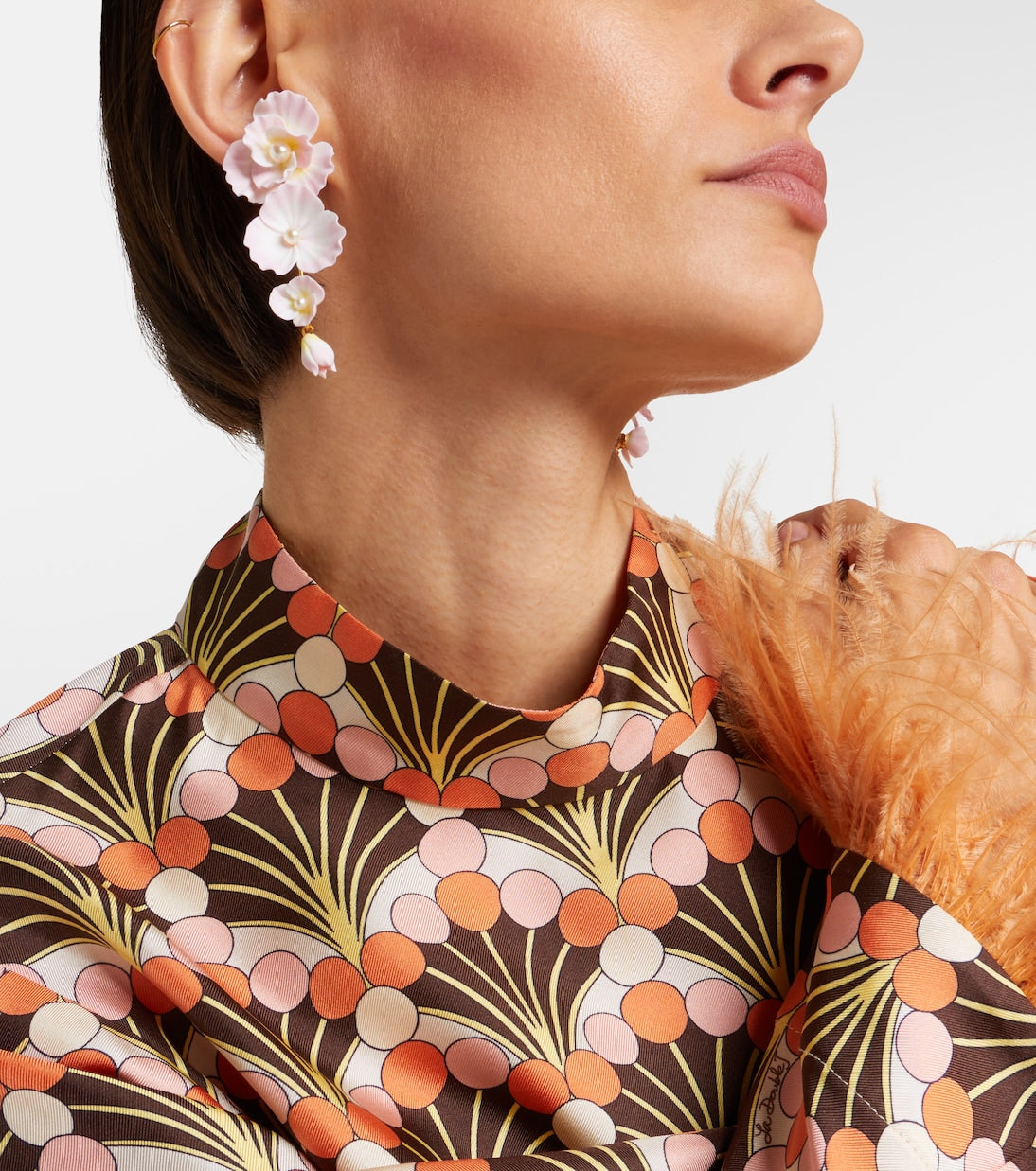 Jennifer Behr - Mariam embellished floral drop earrings