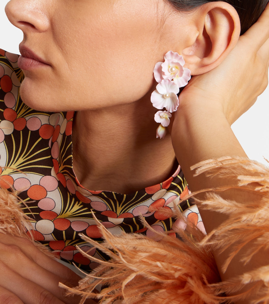 Jennifer Behr - Mariam embellished floral drop earrings