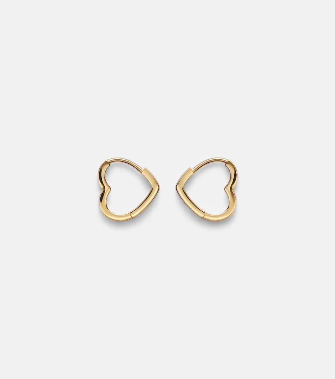 Stone and Strand - Heart 14kt gold huggie earrings