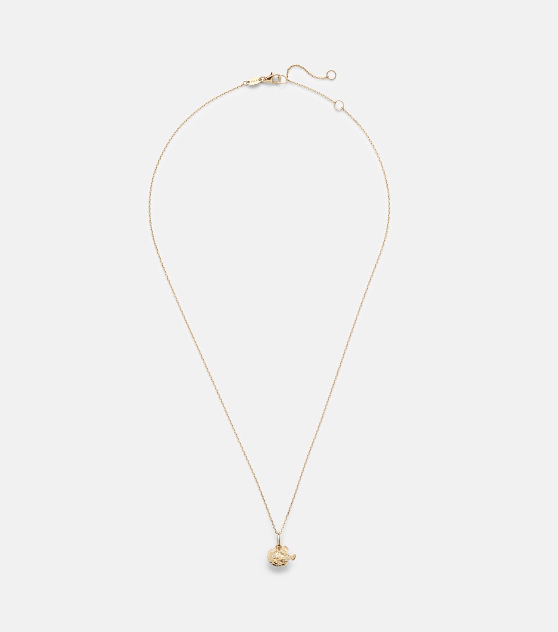 Stone and Strand - Puffer Fish 14kt gold pendant necklace with diamonds