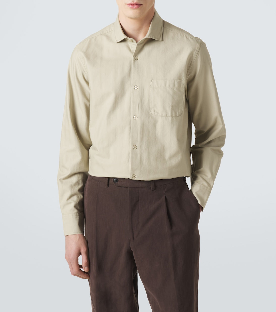 Frescobol Carioca - Emilio herringbone denim shirt