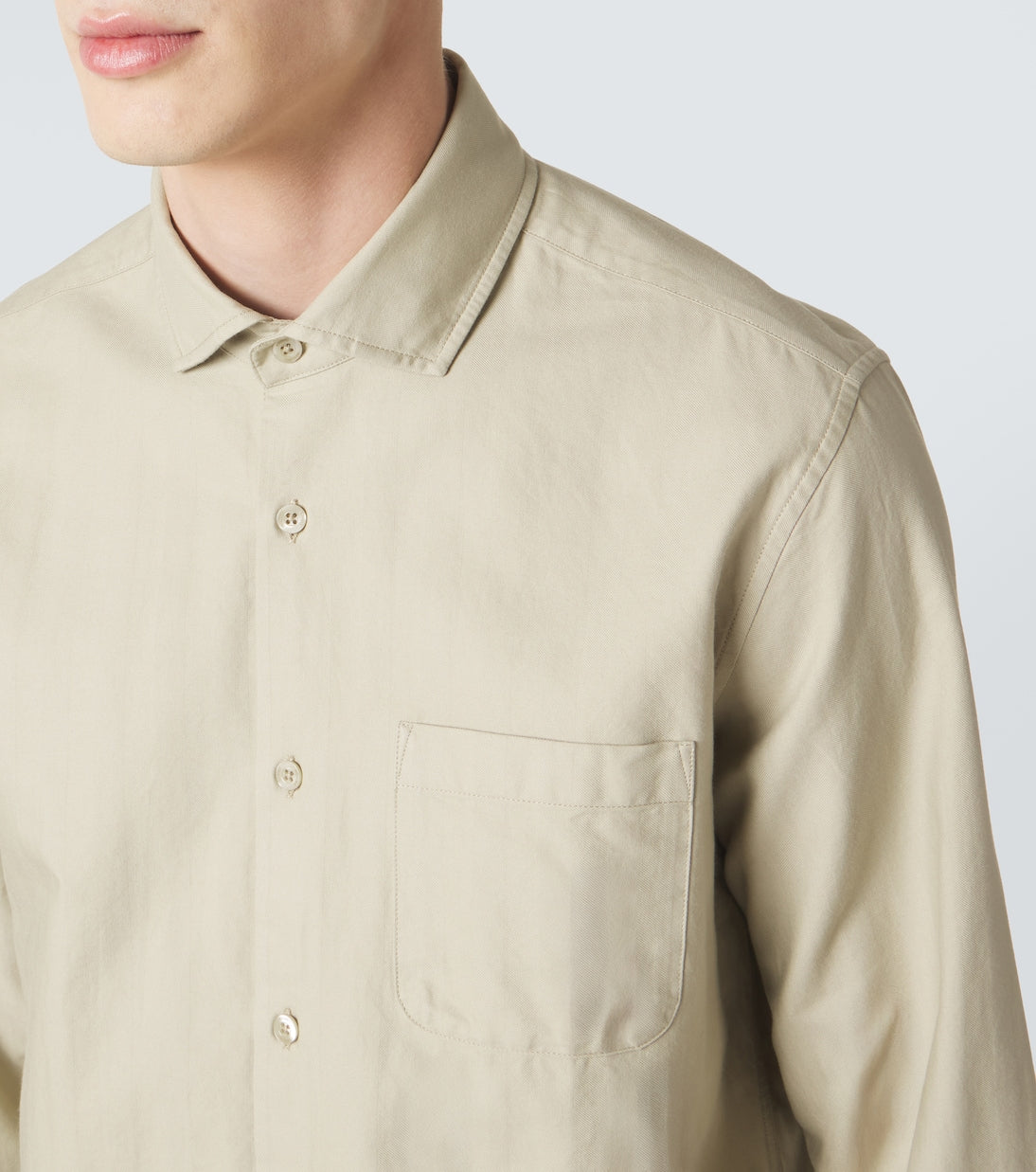 Frescobol Carioca - Emilio herringbone denim shirt