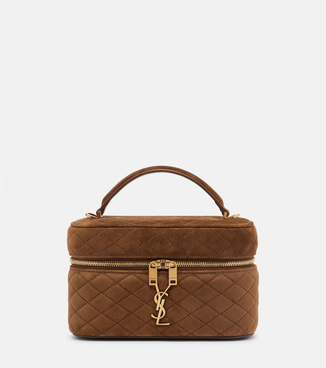 Saint Laurent - Gaby Mini quilted suede vanity bag