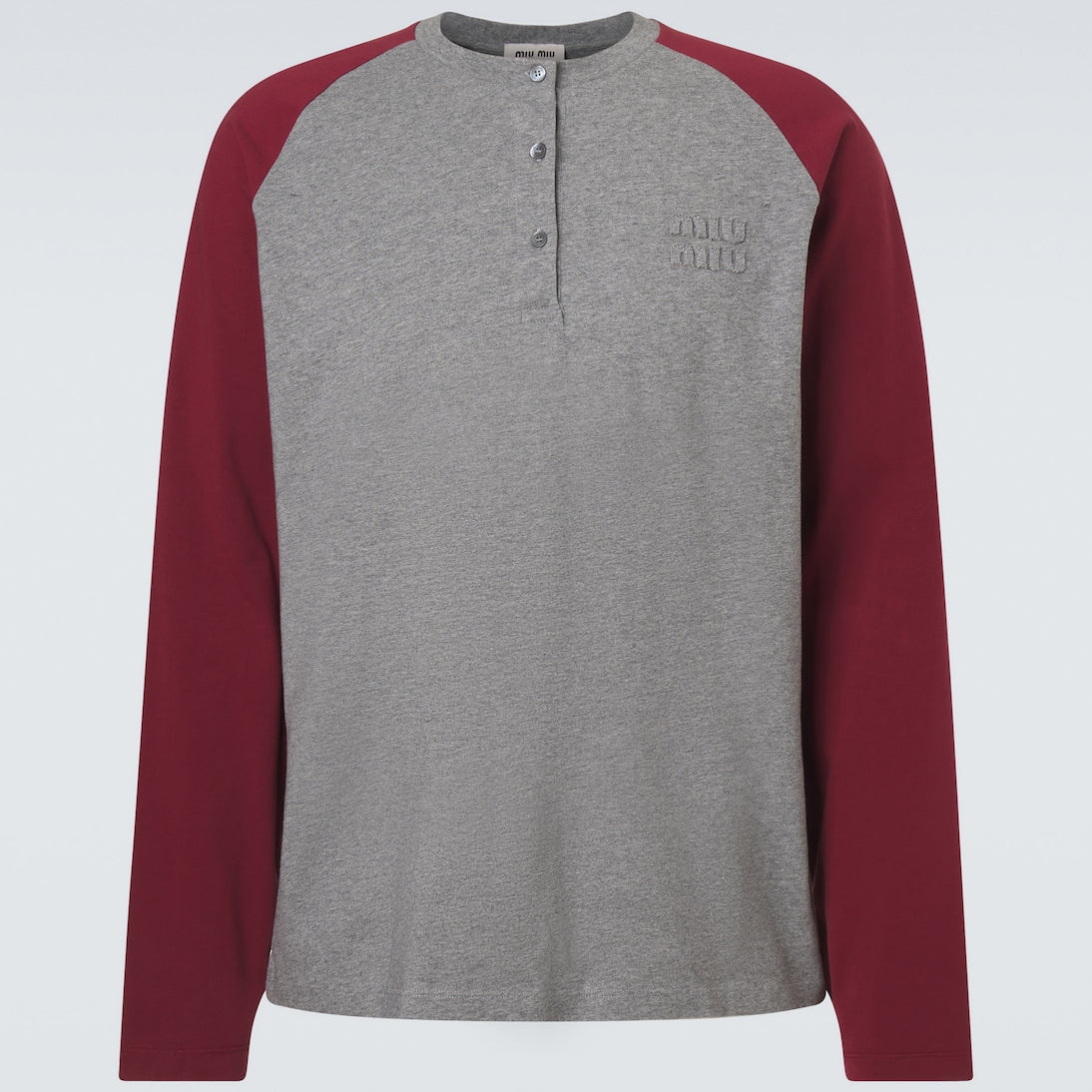 Miu Miu - Cotton jersey Henley shirt