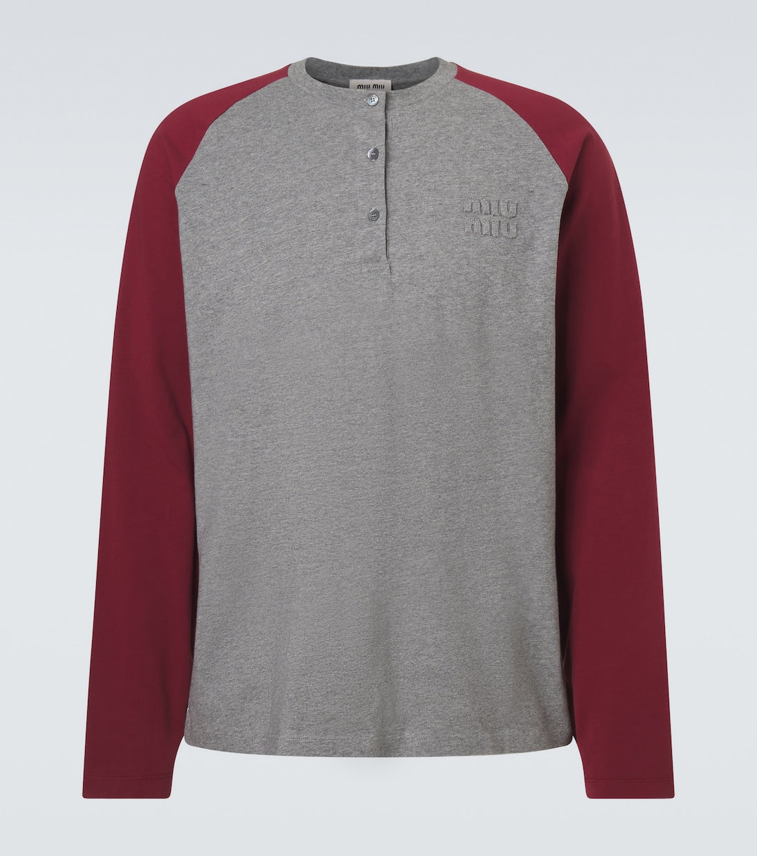 Miu Miu - Cotton jersey Henley shirt