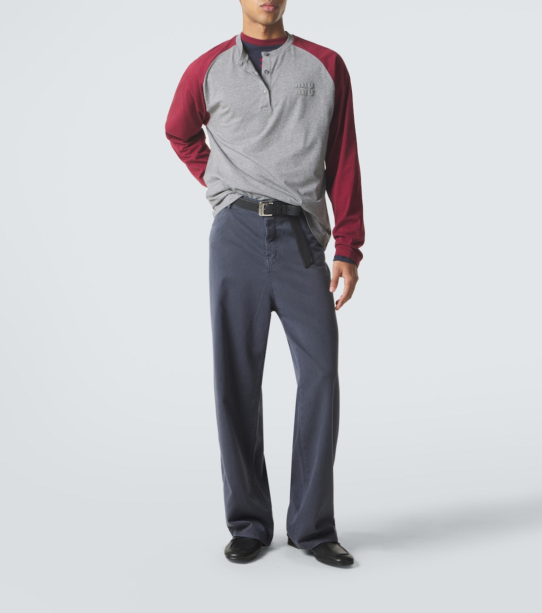 Miu Miu - Cotton jersey Henley shirt