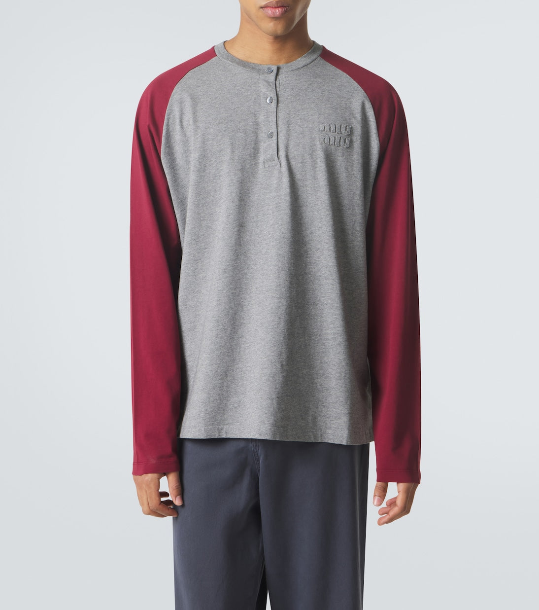 Miu Miu - Cotton jersey Henley shirt