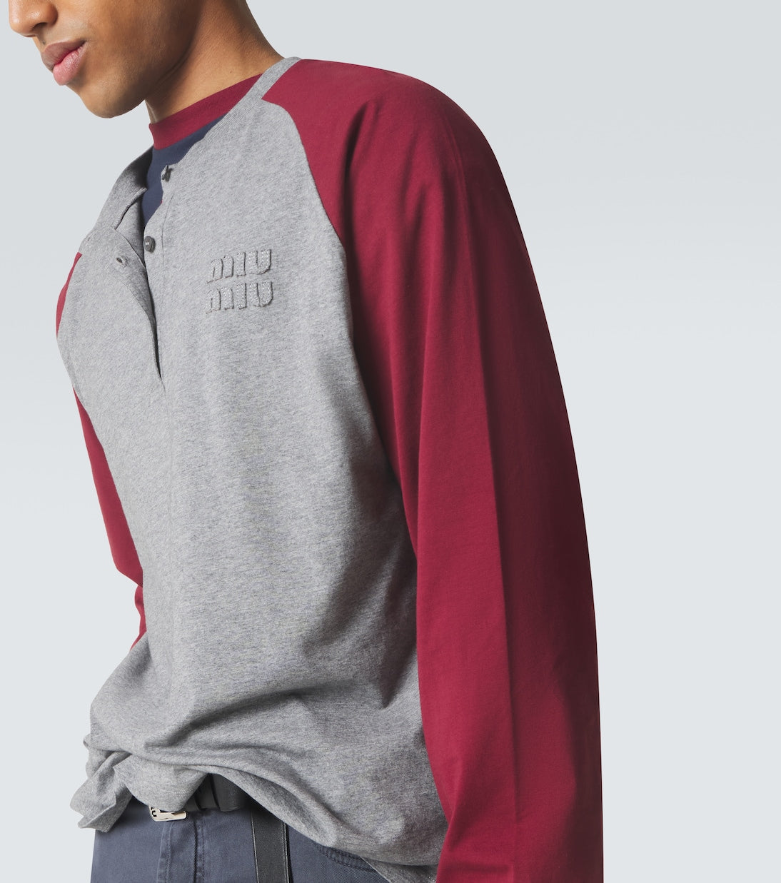 Miu Miu - Cotton jersey Henley shirt