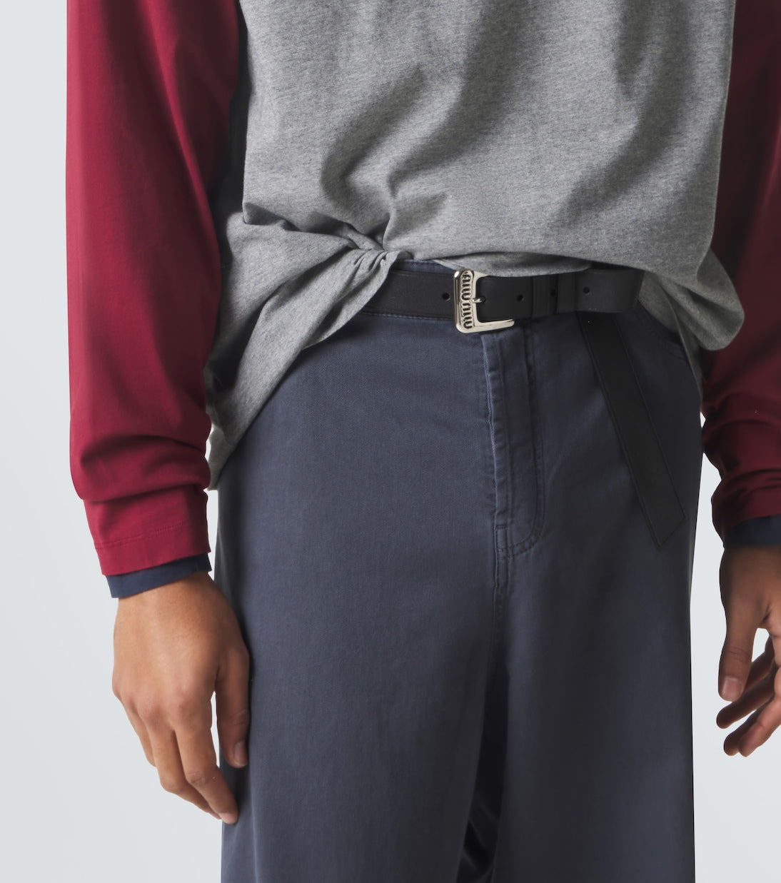Miu Miu - Cotton jersey Henley shirt