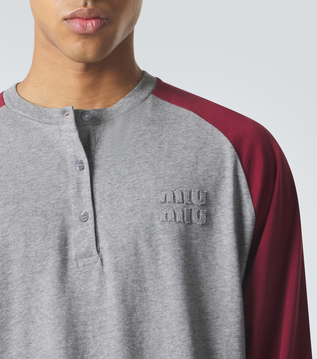 Miu Miu - Cotton jersey Henley shirt