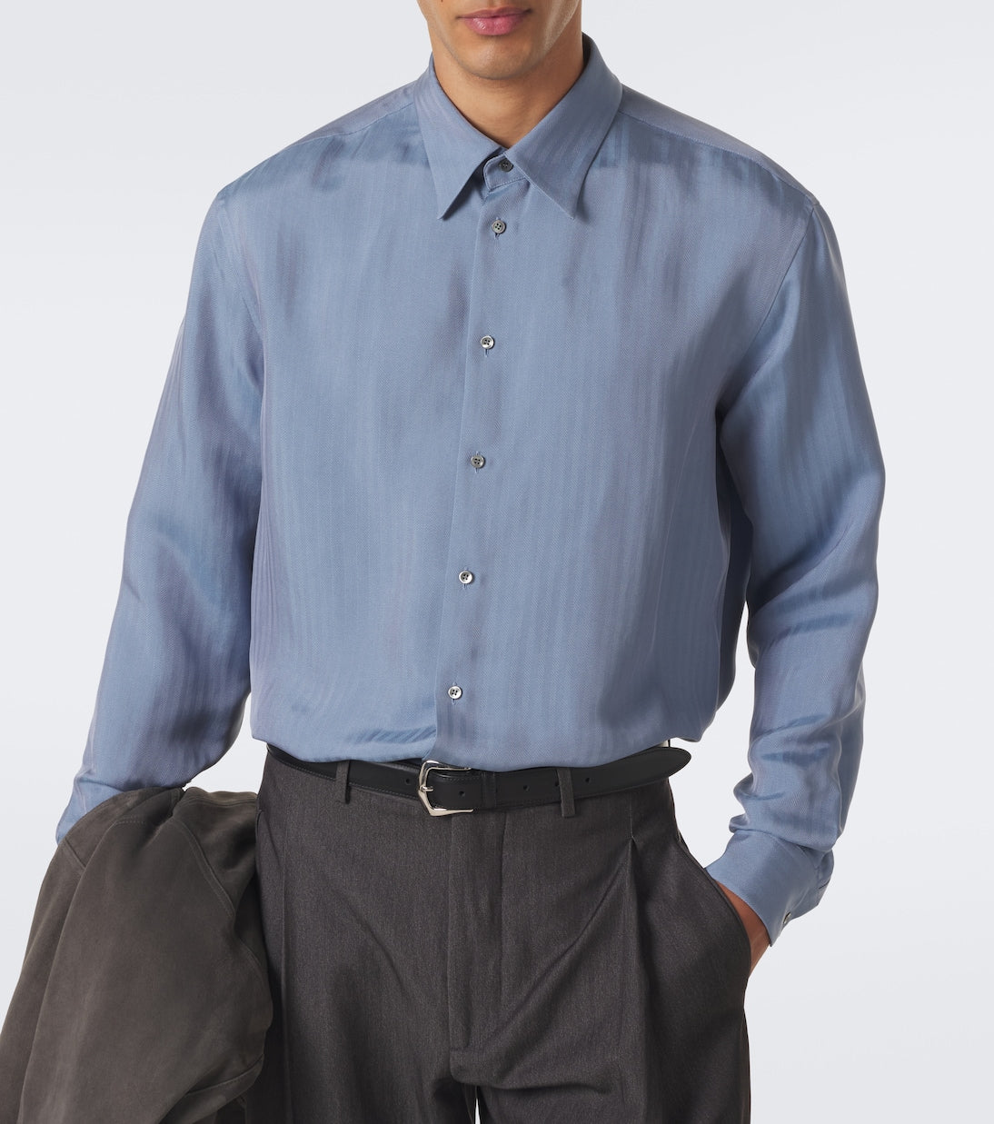 Giorgio Armani - Chevron silk jacquard shirt