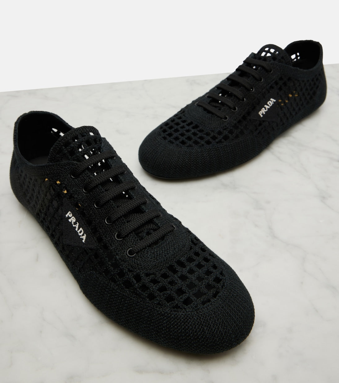 Prada - Collapse crochet sneakers