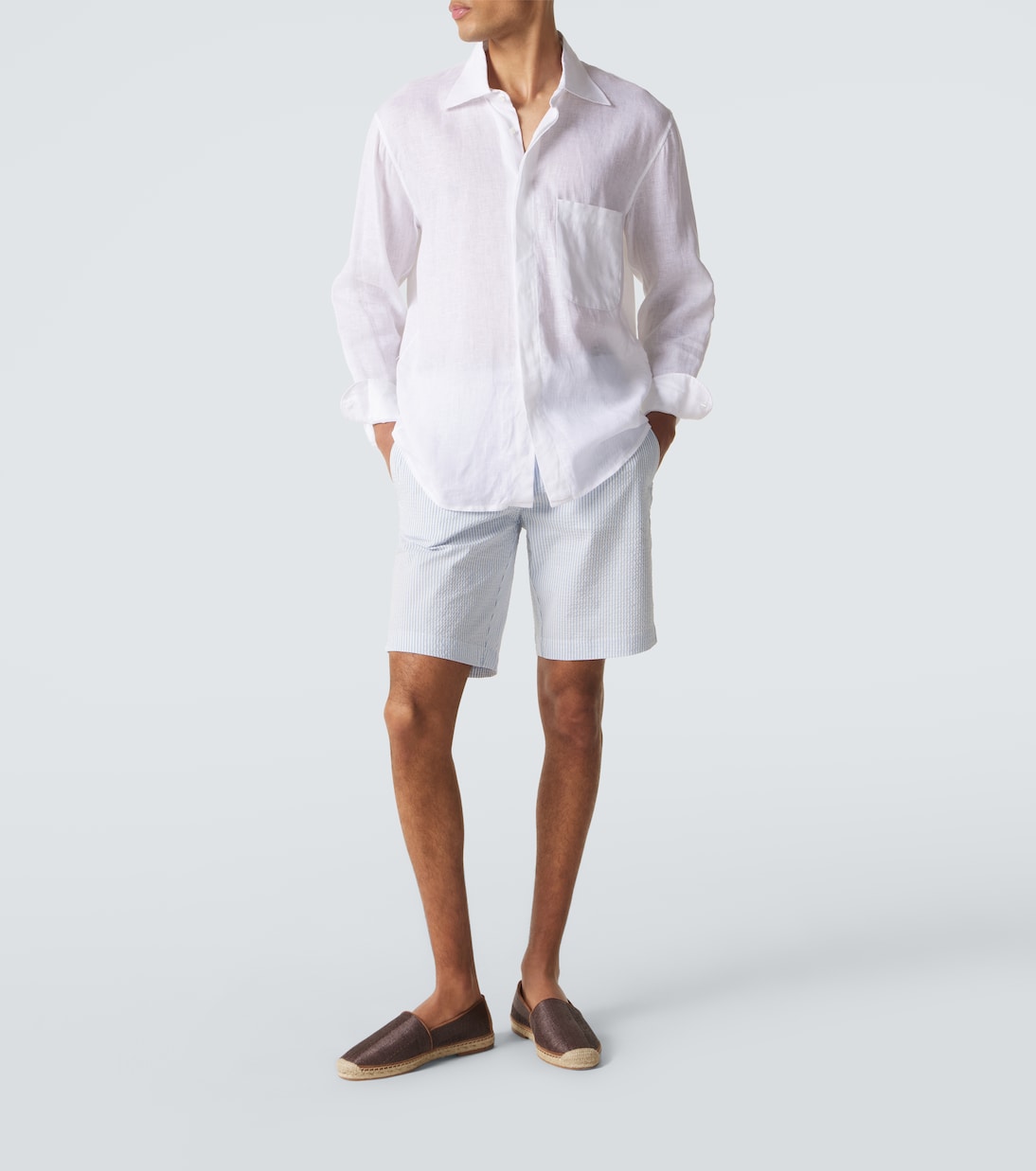 Vilebrequin - Brad striped seersucker Bermuda shorts