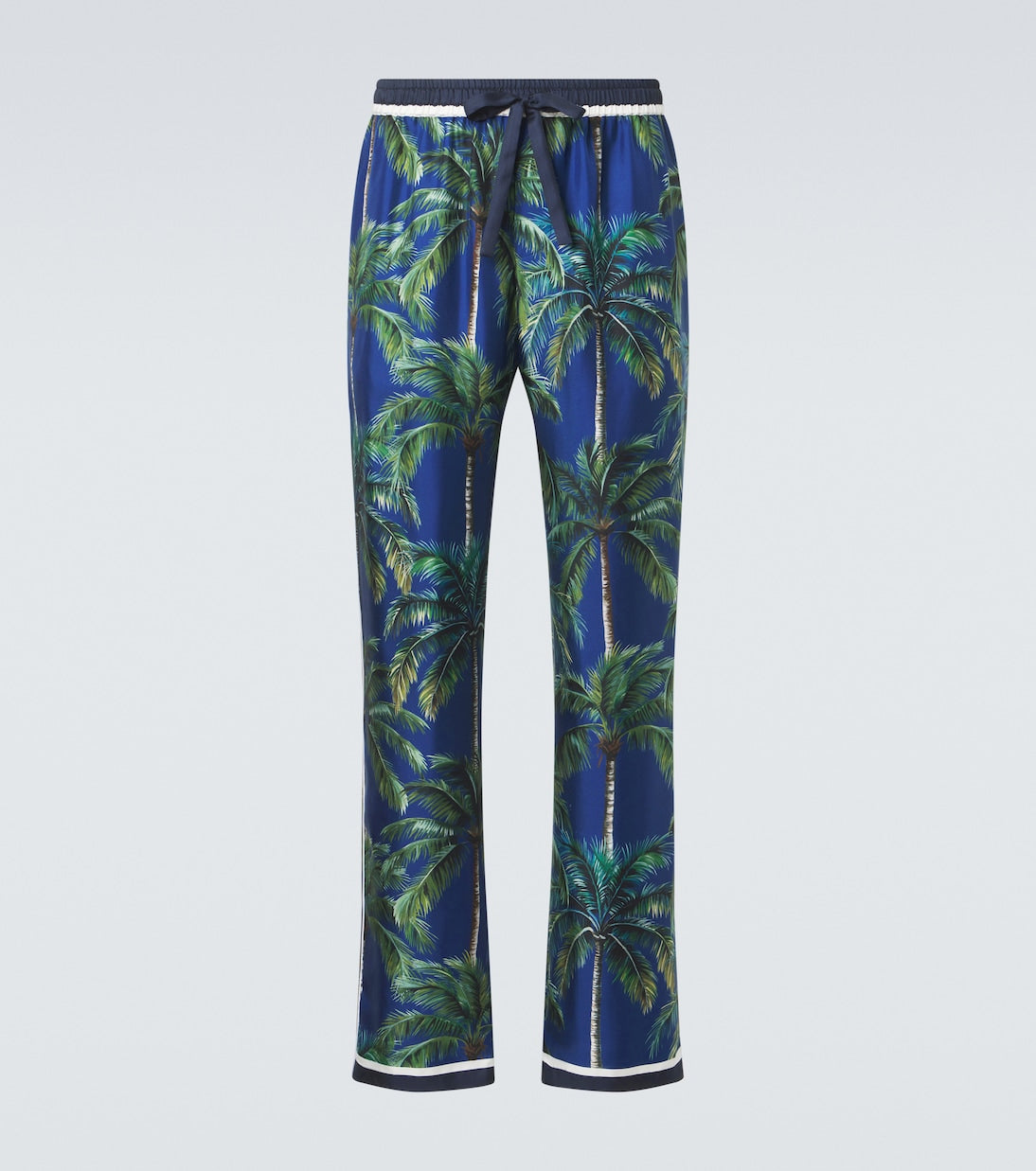 Dolce&Gabbana - Printed silk twill straight pants