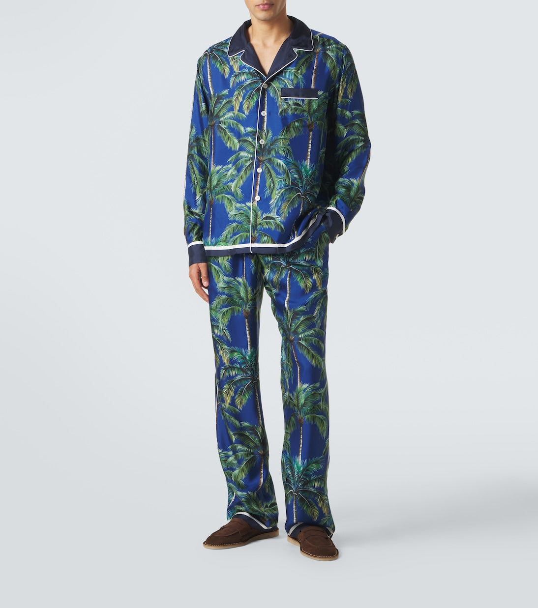 Dolce&Gabbana - Printed silk twill straight pants