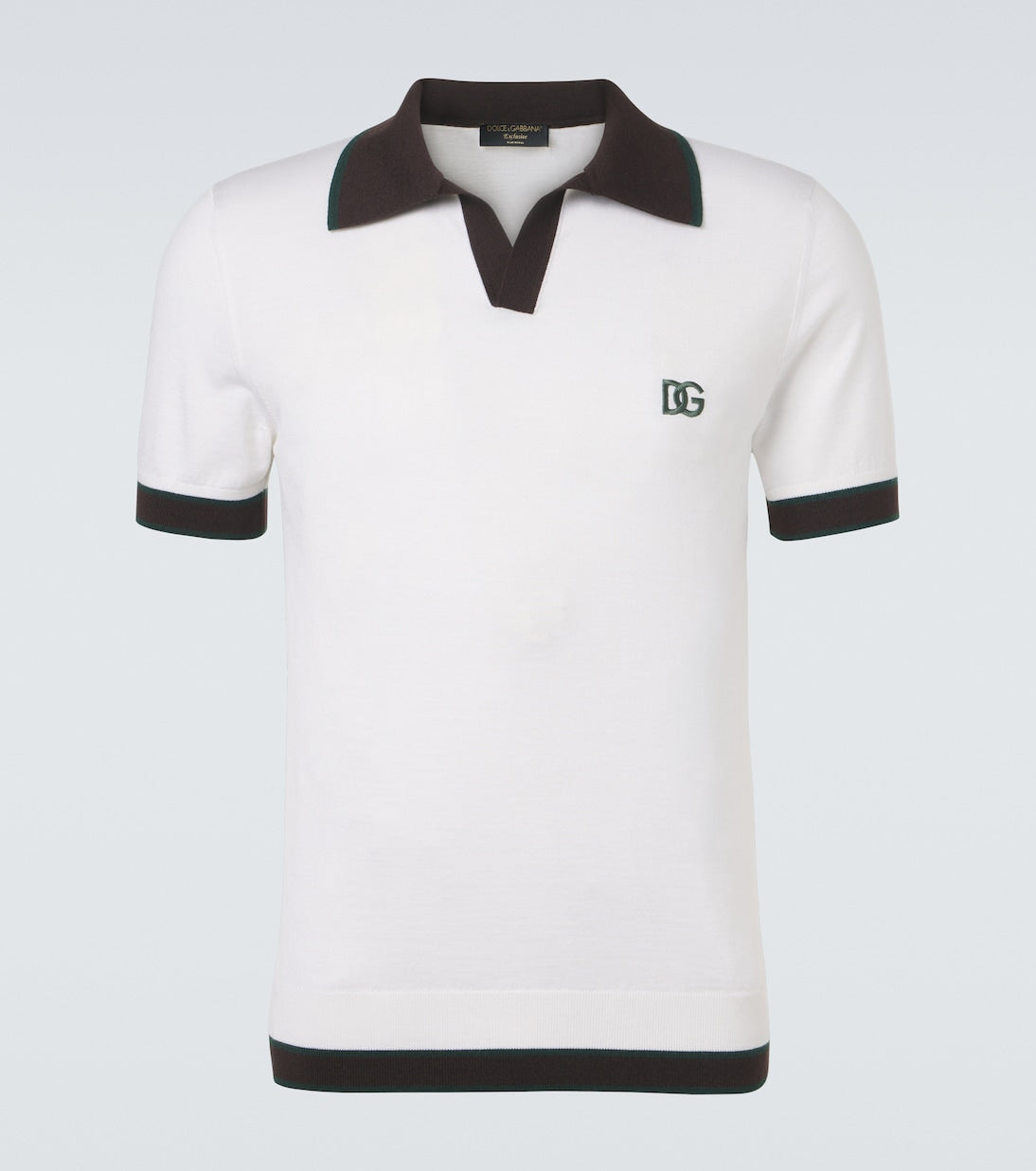 Dolce&Gabbana - DG wool and silk polo shirt
