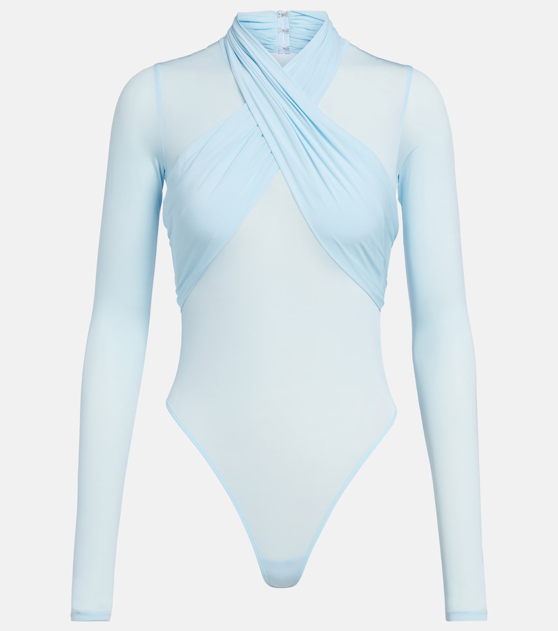 Wardrobe.NYC - Draped sheer bodysuit