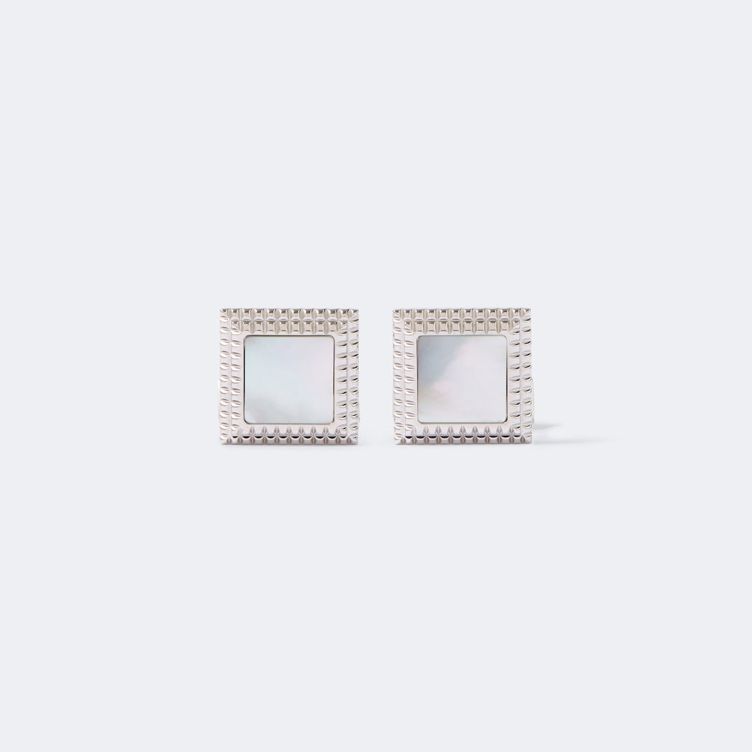 Dunhill - Sterling silver cufflinks with mother-of-pearls