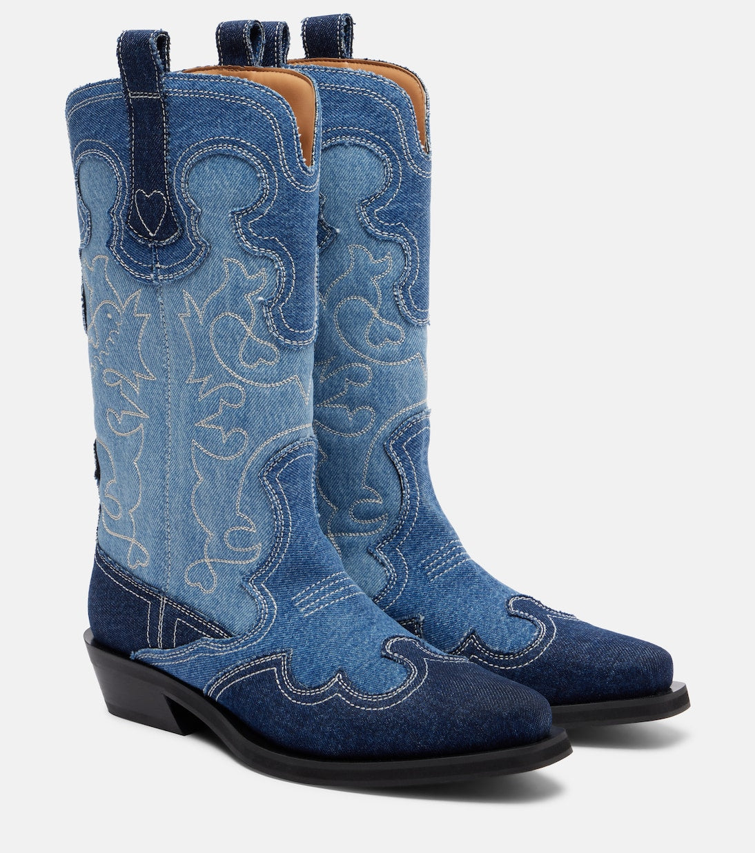 Ganni - Denim cowboy boots