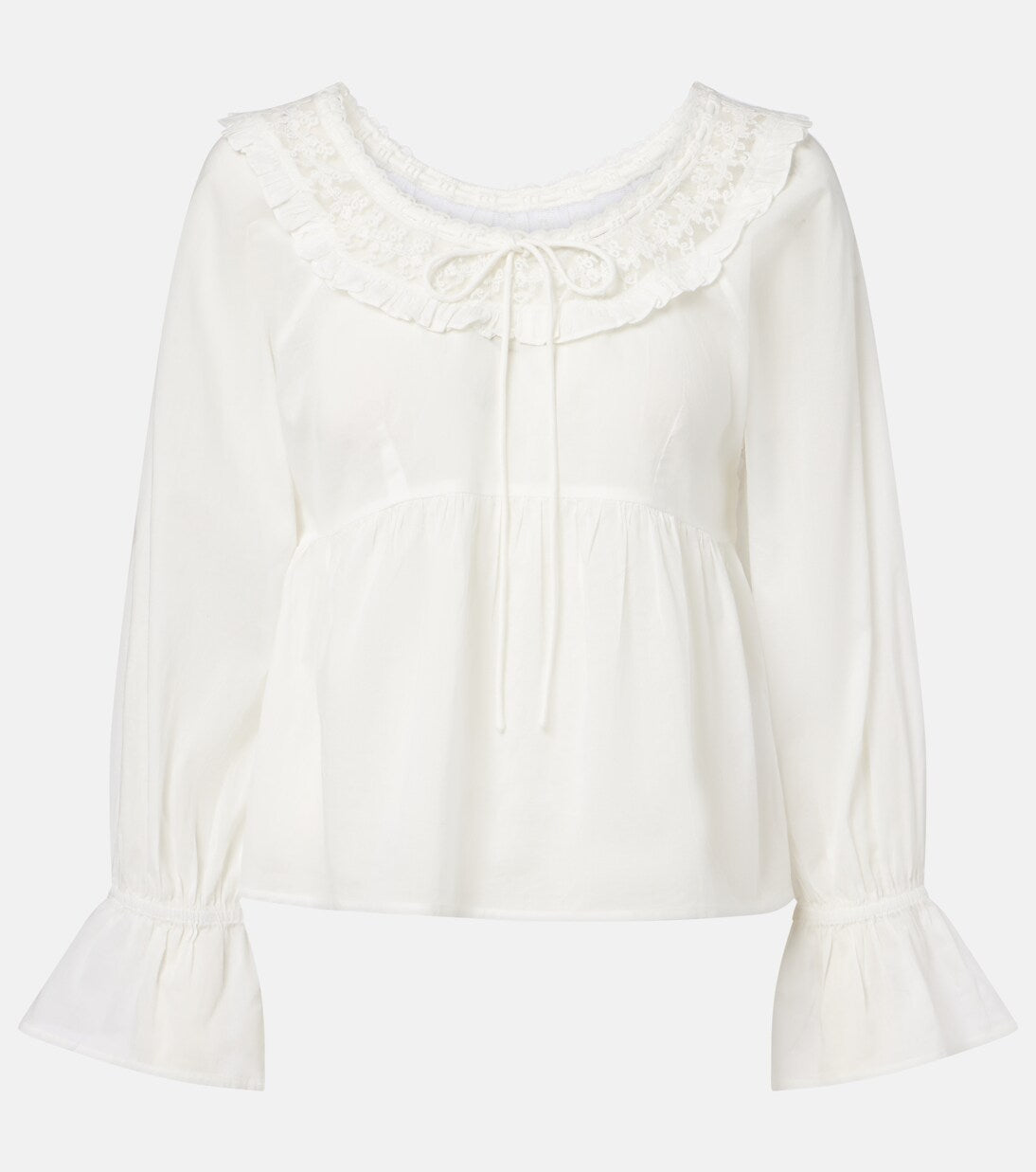 Posse - Danielle lace-trimmed cotton blouse