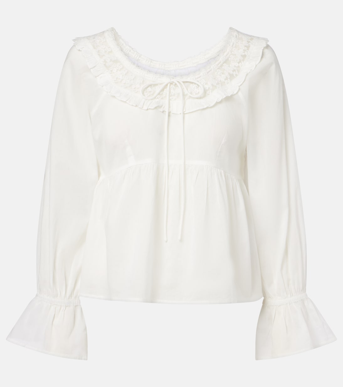Posse - Danielle lace-trimmed cotton blouse