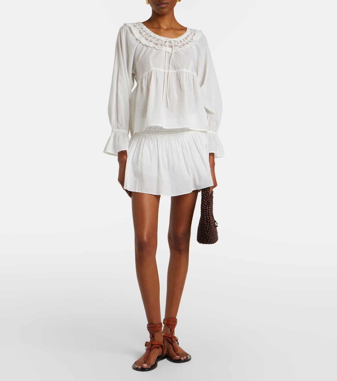 Posse - Danielle lace-trimmed cotton blouse